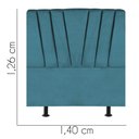 Ver imagem 3 de Cabeceira Estofada Bélgica 140CM Casal Suede Azul Turquesa - D A DECOR