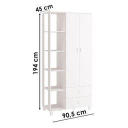 Guarda Roupa Infantil Gino 2 Portas Branco Acetinado – Reller - 3