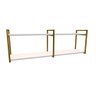 Nicho Industrial 2 Prateleiras Grécia Ferro Dourado Tampo Branco 100cm - 1