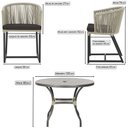 Ver imagem 2 de Mesa com 6 Cadeiras de Jantar Roma 120cm e Noronha em Alumínio Preto Corda Náutica Estofado 9 Trama