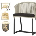 Ver imagem 4 de Mesa com 6 Cadeiras de Jantar Roma 120cm e Noronha em Alumínio Preto Corda Náutica Estofado 9 Trama