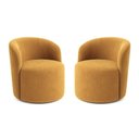 Ver imagem 2 de Kit 02 Poltronas Curva Orgânica Nature Gaia Veludo Mostarda - Montanaris Decor