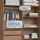 Ver imagem 7 de Guarda Roupa 2 Portas Reflecta com LED Marrom/Macadânia
