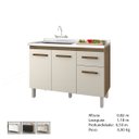 Ver imagem 5 de Balcão para Cozinha sem Tampo 120 cm Anita: Savana Off White