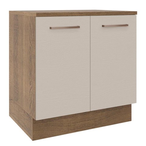 Balcão 80 Cm 2 Portas Rustic/crema Agata Madesa