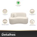 Ver imagem 4 de Kit 2 Poltronas com Sofá Curvo 2 Lugares Feijão Forma Orgânica 1,50 Bouclé Maranata