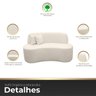 Kit 2 Poltronas com Sofá Curvo 2 Lugares Feijão Forma Orgânica 1,50 Bouclé Maranata - 4
