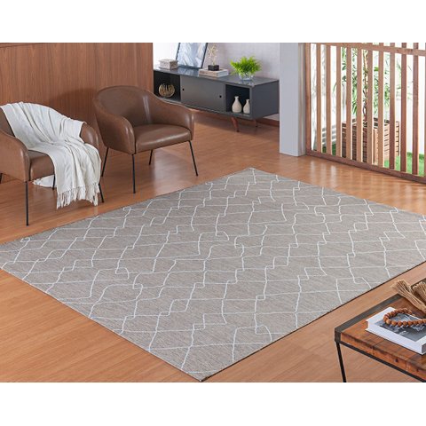 Tapete Sala Quarto Leve 2,00x2,50 Linha Agave Antiderrapante Des 220 Bege