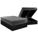 Ver imagem 1 de Cama Box Baú Queen + Colchão Ortopédico Kappesberg D40 Anatômico Grise + Base Crc Corano Black
