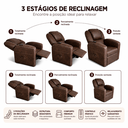 Ver imagem 5 de Poltrona do Papai Reclinável com Massageador Courino Conforto Premium - Marrom
