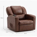 Ver imagem 2 de Poltrona do Papai Reclinável com Massageador Courino Conforto Premium - Marrom