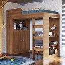 Ver imagem 5 de Cama Alta Multifuncional com Armário e Escrivaninha San Francisco Cm098 Art In Móveis-nogal