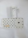 Ver imagem 5 de Kit Xicara de Cafe 80ml com Pires Retangular Porcelana