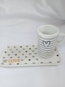 Ver imagem 2 de Kit Xicara de Cafe 80ml com Pires Retangular Porcelana