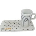 Ver imagem 1 de Kit Xicara de Cafe 80ml com Pires Retangular Porcelana