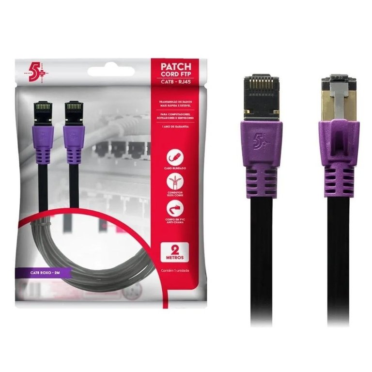 Cabo Patch Cord Cat8 Ftp 2000 Mhz / 40 Gbps - 2 Metro 5+ 018-0821