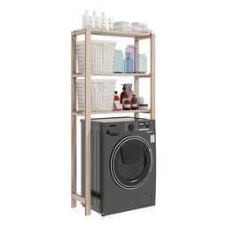 Estante Lavanderia Design Compacto Espaço Maquina Lavar Technox Marron - 5