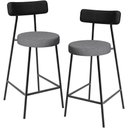 Ver imagem 1 de Kit 02 Banquetas Baixa Cozinha Jantar Milão L02 Couríssimo Preto Linho Cinza Escuro - lyam decor
