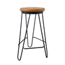 Banqueta Média para Cozinha Bar Balcão Bistrô Mesa Hairpin:madeira - 1