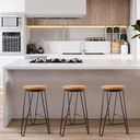 Ver imagem 2 de Banqueta Média para Cozinha Bar Balcão Bistrô Mesa Hairpin:madeira