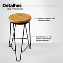 Ver imagem 3 de Banqueta Média para Cozinha Bar Balcão Bistrô Mesa Hairpin:madeira