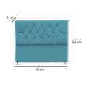 Ver imagem 4 de Cabeceira Cama Box Estofada Solteiro 90 Cm Suede Premium Azul Turquesa