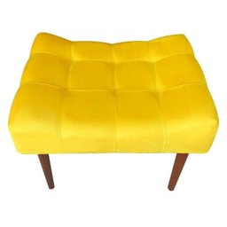 Kit 2 Puffs Decorativo Requinte Capitonê Suede Amarelo - 8