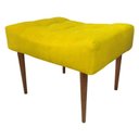 Ver imagem 6 de Kit 2 Puffs Decorativo Requinte Capitonê Suede Amarelo