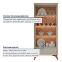 Ver mais imagens de Kit 2 Peças com Cristaleira de Vidro, Buffet 4 Portas 100% MDF Prime Marrom