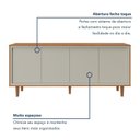 Ver imagem 7 de Kit 2 Peças com Cristaleira de Vidro, Buffet 4 Portas 100% MDF Prime Marrom