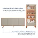 Ver imagem 5 de Kit 2 Peças com Cristaleira de Vidro, Buffet 4 Portas 100% MDF Prime Marrom