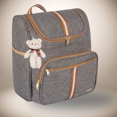 Mochila Bebê Infantil Maternidade 2 em 1 Faixa Menino Menina Amor:bege