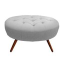 Ver imagem 2 de Kit 2 Puffs Classic Oval Pés Palito Capitonê Suede Cinza