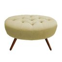 Ver imagem 2 de Kit 2 Puffs Classic Oval Pés Palito Capitonê Suede Bege