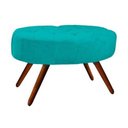 Ver imagem 3 de Kit 2 Puffs Classic Oval Pés Palito Capitonê Suede Azul Tiffany