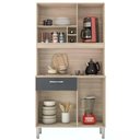 Ver imagem 7 de Kit Cozinha 4 Portas 1 Gaveta 91401 Avena Grafito Demobile