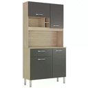 Ver mais imagens de Kit Cozinha 4 Portas 1 Gaveta 91401 Avena Grafito Demobile
