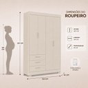 Ver imagem 4 de Guarda-Roupa para Quarto de Bebê Zaki | Areia Fosco 100% MDF