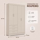 Ver imagem 3 de Guarda-Roupa para Quarto de Bebê Zaki | Areia Fosco 100% MDF