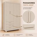 Ver imagem 5 de Guarda-Roupa para Quarto de Bebê Zaki | Areia Fosco 100% MDF