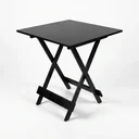Ver imagem 3 de Kit 2 Mesas Dobráveis 70x70cm em MDF Preto
