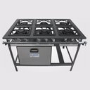 Ver imagem 1 de Fogão 6 Bocas 3 Duplas com Forno Stand Metal Brey 106-f-3d