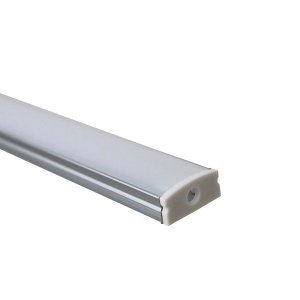 Perfil Sobrepor Para Fita Led 1 Metro Alumínio Difusor Leitoso