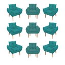 Ver imagem 1 de Kit 09 Cadeiras Poltronas Opala Clinica Salão Balaqui Decor Cor:azul Turquesa