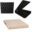 Ver imagem 1 de Cama Box Baú Blindada com Colchão de Espuma Toulon D33 + Cabeceira Botonê - Casal Corino Preto