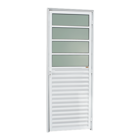 Porta de Cozinha Alumínio 80 Esq L25 V.Boreal Branco Brimak