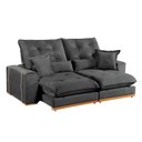Ver imagem 1 de Sofa Retratil e Reclinavel Milano 230cm Kc Rei de Casa Veludo Cinza