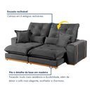 Ver imagem 5 de Sofa Retratil e Reclinavel Milano 230cm Kc Rei de Casa Veludo Cinza