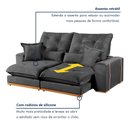 Ver imagem 6 de Sofa Retratil e Reclinavel Milano 230cm Kc Rei de Casa Veludo Cinza