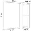 Ver imagem 4 de Armário para Banheiro com Espelho 60cm Ramona B06 Branco Carvalho - Lyam Decor